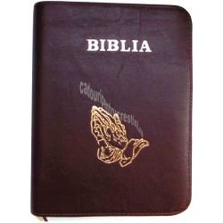 Biblie  piele fermoar maro inchis